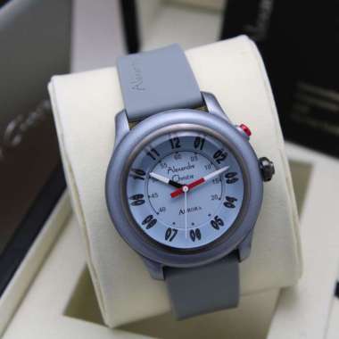 Jam Tangan Alexandre Christie AC9397 Aurora Rubber Strap Abu Muda