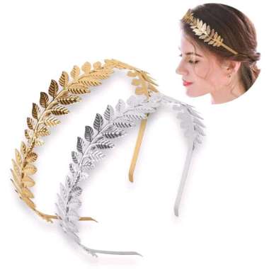 Bando Daun Aesthetic Leaf Headpiece Hairpiece Ranting Hairband Bando Prewed Prewedding Hairstyle HB 