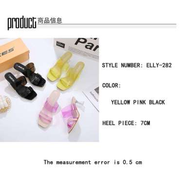 MIVASO ELLY-282 Sepatu High Heels Wanita Hak Chunky 7cm Import Premium 40 ROSE / PINK FANTA