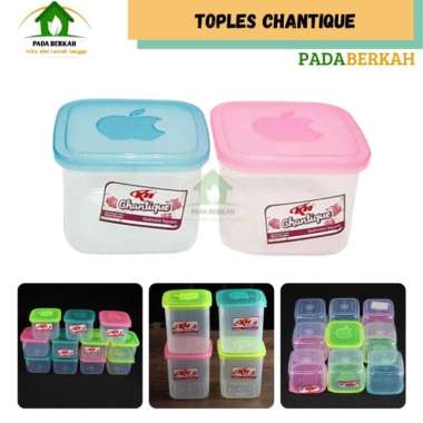 Toples Mini Plastik Chantique Segi Kotak Tempat Penyimpanan Lovina 500 ml