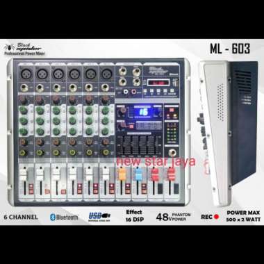 Promo Terbatas !!!!! Mixer Power Audio Black Spider Ml 603.6Hc Bluetooth Multicolor
