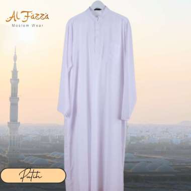 Gamis Jubah Koko Pria Muslim Bahan Katun Super Silk Nyaman Adem Premium Polos Putih M