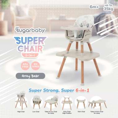 Sugar Baby Super Chair 6 in 1 Kursi Makan Bayi Grey Bear