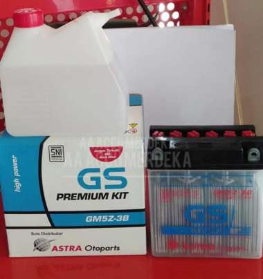 Aki Motor basah GS GM5Z-3B KIT ASTRA Mio, Supra X,Supra Fit, Vega R Multicolor