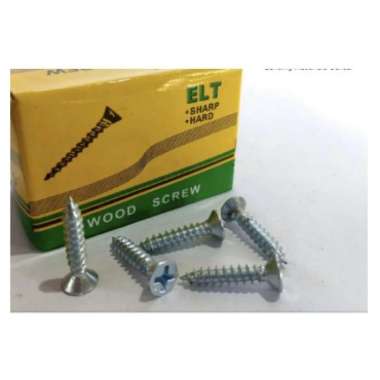 ELT Sekrup kayu galvanis putih 6x 1/2 6x 3/4 6x 5/8 6x 1 6x 1.1/4 - 6x3/4