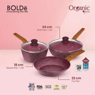 PANCI WAJAN SET BOLDE ORGANIC ROSE PAN COOKWARE BOLDE SET ORGANIC ROSE