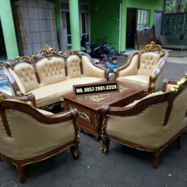 SOFA JATI UKIR MONACO 3211 NYAMAN BERKUALITAS