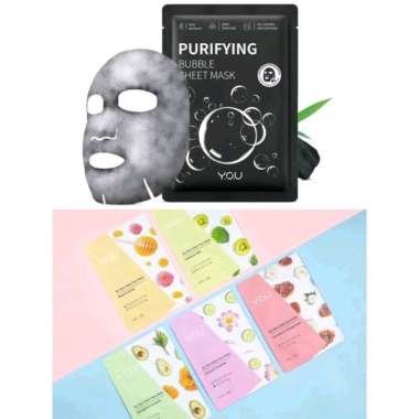 YOU Skin-matte Face Facial Sheet Mask Masker Wajah Bubble Bubble