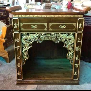 meja altar sembahyang kayu jati perhutani Jepara