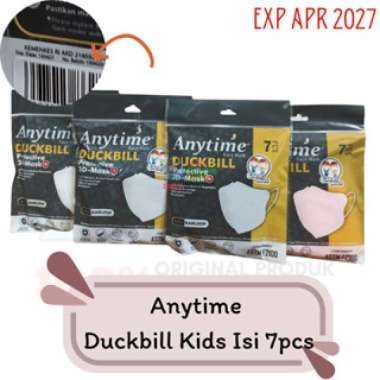 Anytime Masker Duckbill Kids Sachet Isi 7 Hitam