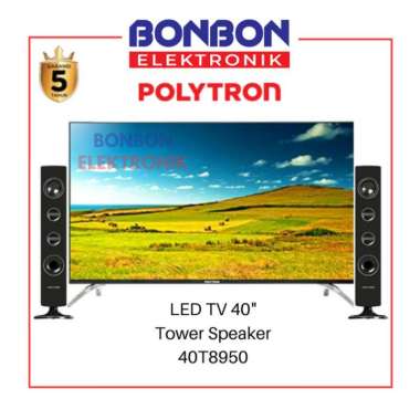 Terbaru Polytron Led Tv 40 Inch Pld 40T8950 + Speaker Tower