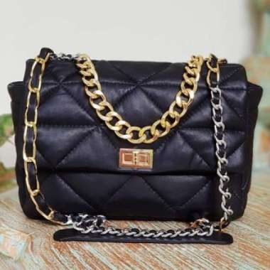 (SIZE M) MIVASO LEATHER BN154 TAS KULIT WANITA SAPI ASLI GARUT (KULIT DOMBA\SAPI) HITAM DOMBA