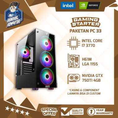 PC GAMING STARTER 33 | INTEL i7 3770 |GTX 750TI 4GB| PC GAMING MURAH 1TB - 16GB