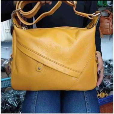 MIVASO Tas Kulit Sapi Asli [SIZE L ] SDL070 KUNING KUNYIT