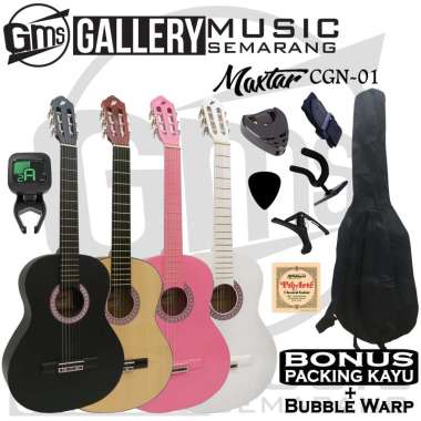 ORIGINAL!!! Gitar Klasik Maxtar CGN-01 Gitar Klasik Nylon Original PAKET B Biasa Pink