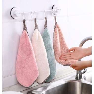 Lap Tangan Handuk Coral Fleece Microfiber / Lap Piring Coral / Lap Tangan Gantung