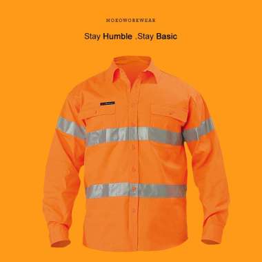 SERAGAM SAFETY - SERAGAM PROYEK - SERAGAM LAPANGAN SCOTLIGHT - WEARPAK ATASAN - MOKOWORKWEAR ORANGE 