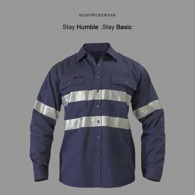 SERAGAM SAFETY - SERAGAM PROYEK - SERAGAM LAPANGAN SCOTLIGHT - WEARPAK ATASAN - MOKOWORKWEAR ORANGE 