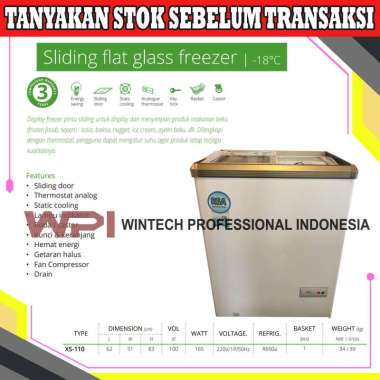 RSA XS-110 GEA SD-103 Sliding Flat Glass Freezer Box Pemajang Es Krim RSA XS-110