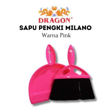 DRAGON Sapu Pengki Milano SP155/ Sapu Dashboard Sapu Pengki Mobil/ Sapu Nilon set Pengki Mini PINK
