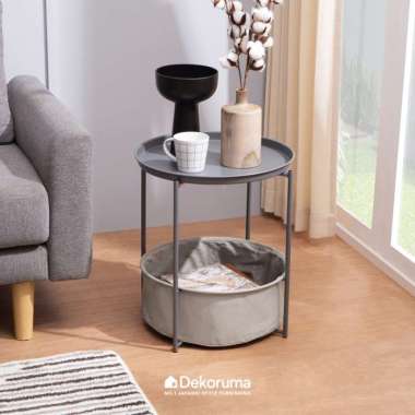 Dekoruma KORA Side Table Abu-abu - Meja Kecil Ruang Tamu