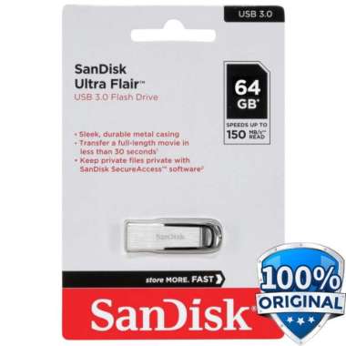 Flashdisk sandisk 64gb Ultraflair 150mbps original