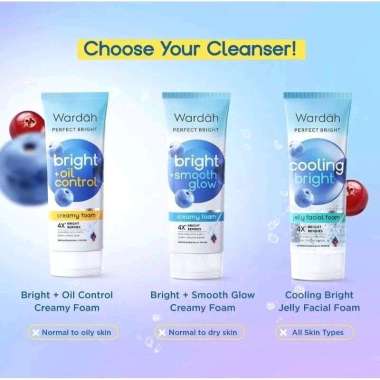 Wardah Perfect Bright Creamy /jelly facial Foam 100ml Smooth Glow
