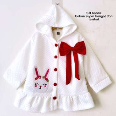 HOODIE BUNNY JACKET 1-2 tahun white