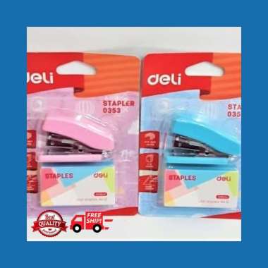 STAPLER MINI SET 0353 DELI STAPLES POKET SAKU + REFILL