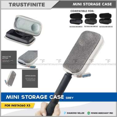 Mini Storage Case Insta360 X3 / Tas Mini Insta360 One X2 / X - Grey