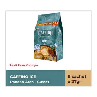 Caffino Ice Pandan Aren Gusset isi 9 sachet Kopi Dingin Instan