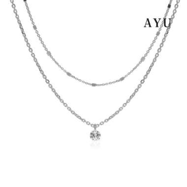 AYU Candy Pop Double Chain Necklace 17K White Gold 38-40