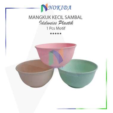 Nokida Mangkuk Tempat Sambal Mini Plastik / Mangkok Cocolan Sambel / Wadah Piring Kecil Edelweiss Ma