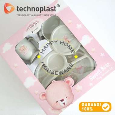 TECHNOPLAST Tiny Treasure Tableware Set Peralatan Makan Baby Set 5pc BTS005TITS ABU