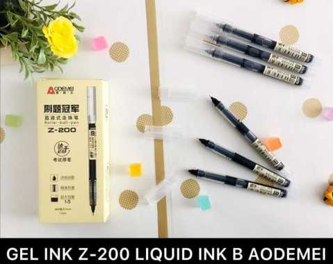AODEMEI PULPEN GEL / GEL PEN 0.5 MM WARNA HITAM ISI 12 PCS. Z-200