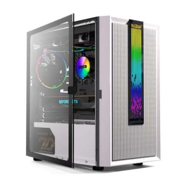 PC Casing Gaming PCCooler Platinum LM200 Mesh RGB Putih Case Komputer Putih