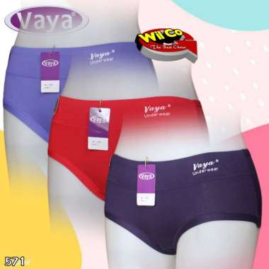 B571 (3Pcs) Vaya Celana Dalam Wanita Remaja Dan Dewasa, Cd Wanita Vaya Size M - XXXL 3 PCS RANDOM XX