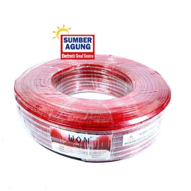 Kabel Transparan Tebal 2x120 WON Panjang 100Y 100 Yard Serabut Isi Dua Fleksible Lentur Mudah Dipasa