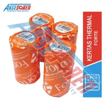 Aksesoren Kertas Termal 1 Pcs [Forte 57x30] / Thermal Paper Roll / Setruk Thermal Paper / Kertas Ter