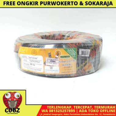 3 x 1.5 MM x 50 M / KITANI NYMHY Serabut Kabel Tembaga SNI Hitam Roll