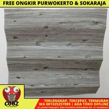 3.5 MMx70CMx70CM/NM SMBY-11 Wallpaper Foam Sticker Kayu Abu Abu Lembar