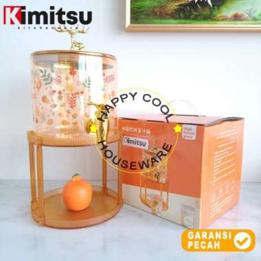 KIMITSU 1set Drink Juice Bucket 2,6L Drink Jar Kaca Kran Tanpa Stand Drink Jar Stand