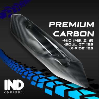 IND Onderdil Cover Carbon Tutup Pelindung Tameng Knalpot Motor for Yamaha Mio 125 M3/ Z/ S Premium B