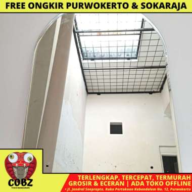 50 CM X70CM/DIAMOND Cermin Wastafel Kaca Kamar Mandi 1/2 Bulat Set
