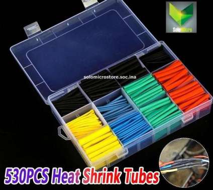 530pcs Heat Shrink Selongsong Bakar Isolasi Kabel Heat Shrink Tube