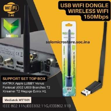 USB Wifi Set Top Box MT7601 Dongle STB Adapter Antena Wifi PC Laptop