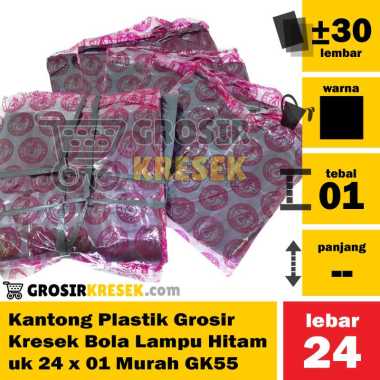 Kantong Plastik Grosir Kresek Bola Lampu Hitam uk 24 x 01 Murah GK55