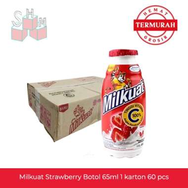 Milkuat Strawberry Botol 65 ml 1 karton 60 pcs