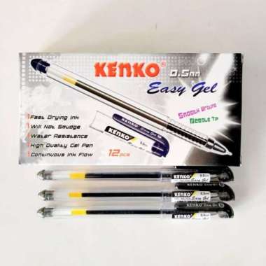Pulpen Kenko Easy Gel 0.5 mm / Ballpoint Kenko Easy Gel 0.5mm Satuan Hitam
