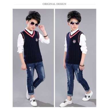 VERISH Rompi hangat anak cowok winter vest knitted rajut knit warm thick import boys girls KIDS kore